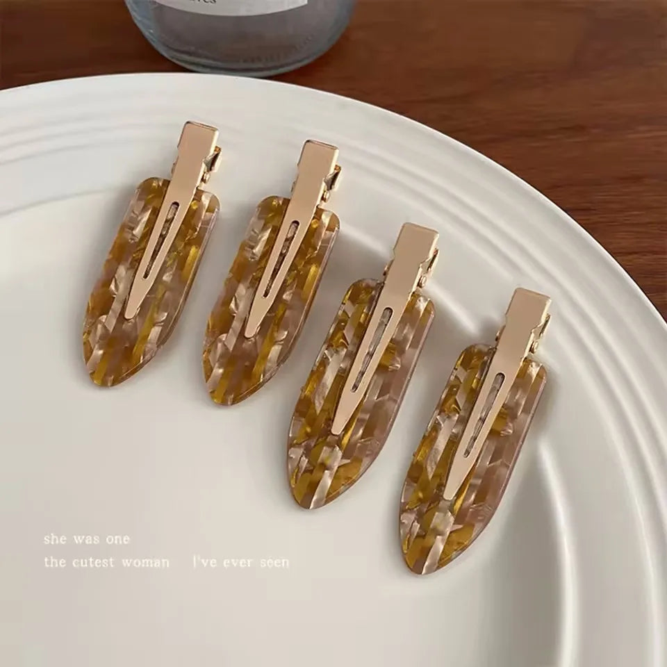 4pcs Simple Mixed Color Hair Clips Side No Trace Bangs Duckbill Clips Elegant Ladies Headwear Hair Accessories