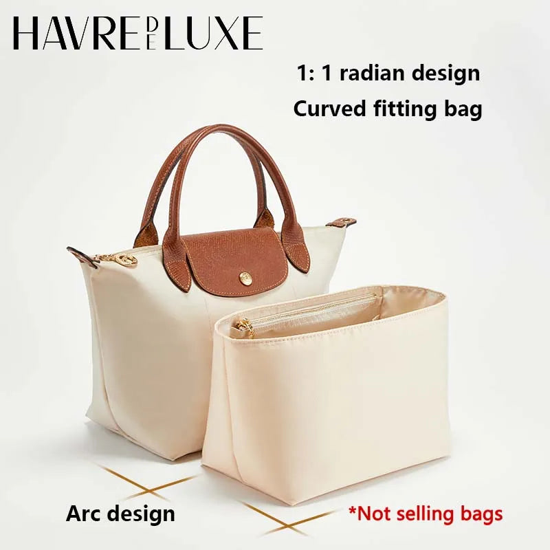 Bag organizer insert for Longchamp nylon material super strong fit bag support handbag liner bags accessories🤍