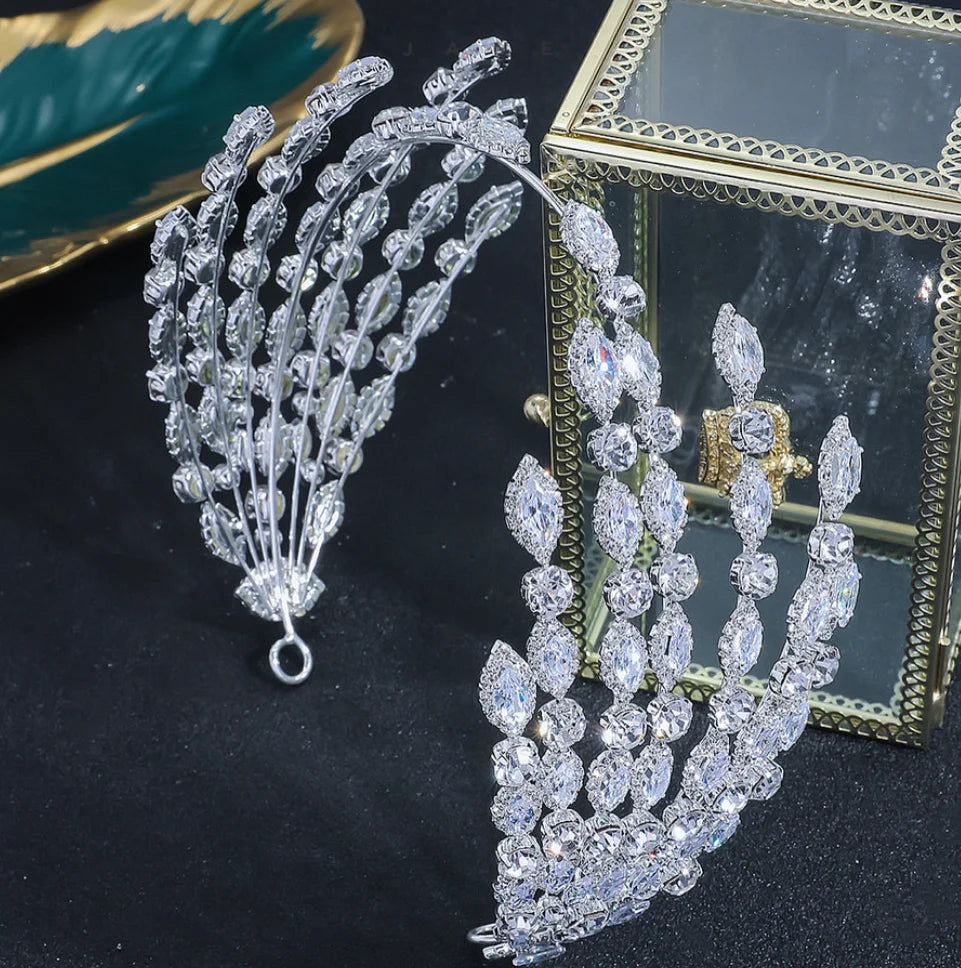 Cubic Zirconia Bridal Headpiece Wedding Hair Jewelry Accessories Luxury Bride Tiaras Headdress Prom Party Hairbands Headdress