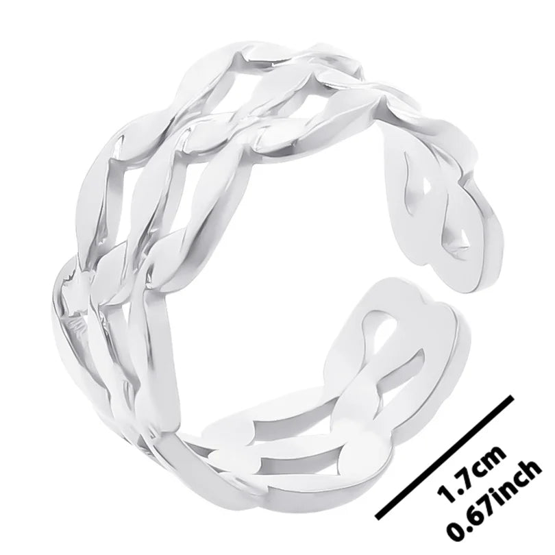 6pcs Stylish High Quality Stainless Steel Rings Love Hollow Geometric Stars Shaped Knuckle Rings Women Jewelry Accessory Gifts| Lurea accessories ✨️ 😍