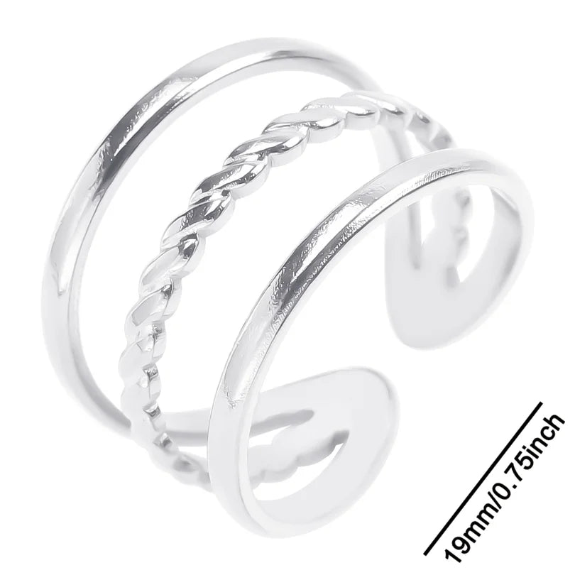 6pcs Stylish High Quality Stainless Steel Rings Love Hollow Geometric Stars Shaped Knuckle Rings Women Jewelry Accessory Gifts| Lurea accessories ✨️ 😍