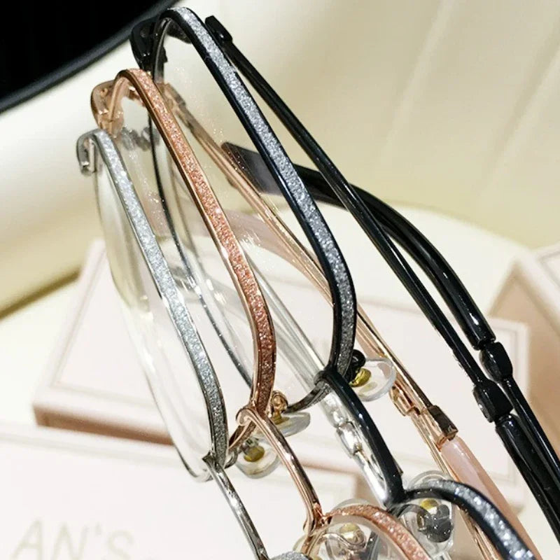 Luxury Anti Blue Light Glasses for Men Women Rhinestone Studded Oversized Square Eyeglasses Goggles Eyewear Glitter Frame♥️