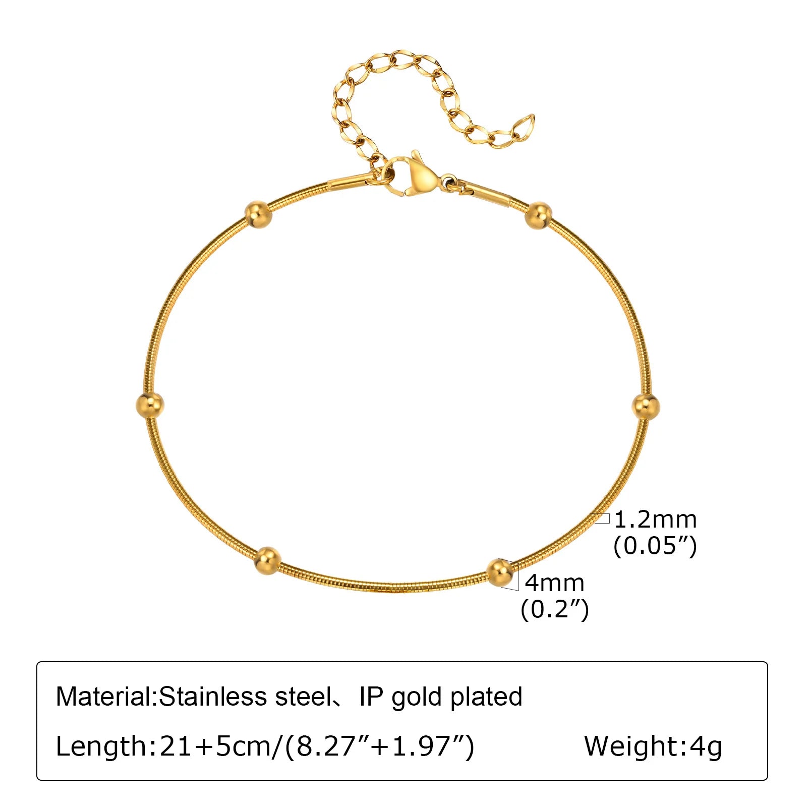 Waterproof Layered Link Chain Anklets Bracelet for Women, Gold Plated Foot Leg Anklets Summer Boho Beach Jewelry Adjustable