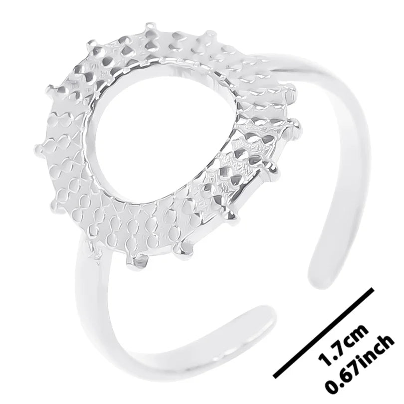 6pcs Stylish High Quality Stainless Steel Rings Love Hollow Geometric Stars Shaped Knuckle Rings Women Jewelry Accessory Gifts| Lurea accessories ✨️ 😍