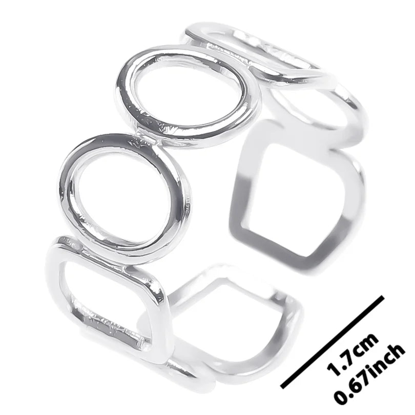 6pcs Stylish High Quality Stainless Steel Rings Love Hollow Geometric Stars Shaped Knuckle Rings Women Jewelry Accessory Gifts| Lurea accessories ✨️ 😍