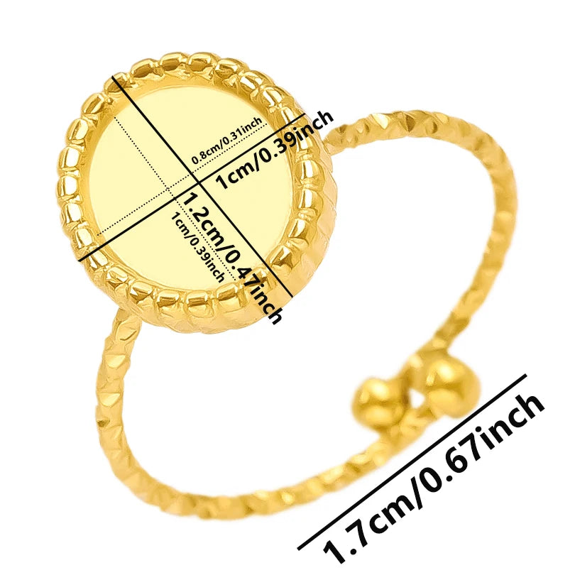 6pcs/lot Stainless Steel DIY Setting Rings Multi-layer Adjustable Open Rings Bases Jewelry Women Girls Anniversary Party Gifts