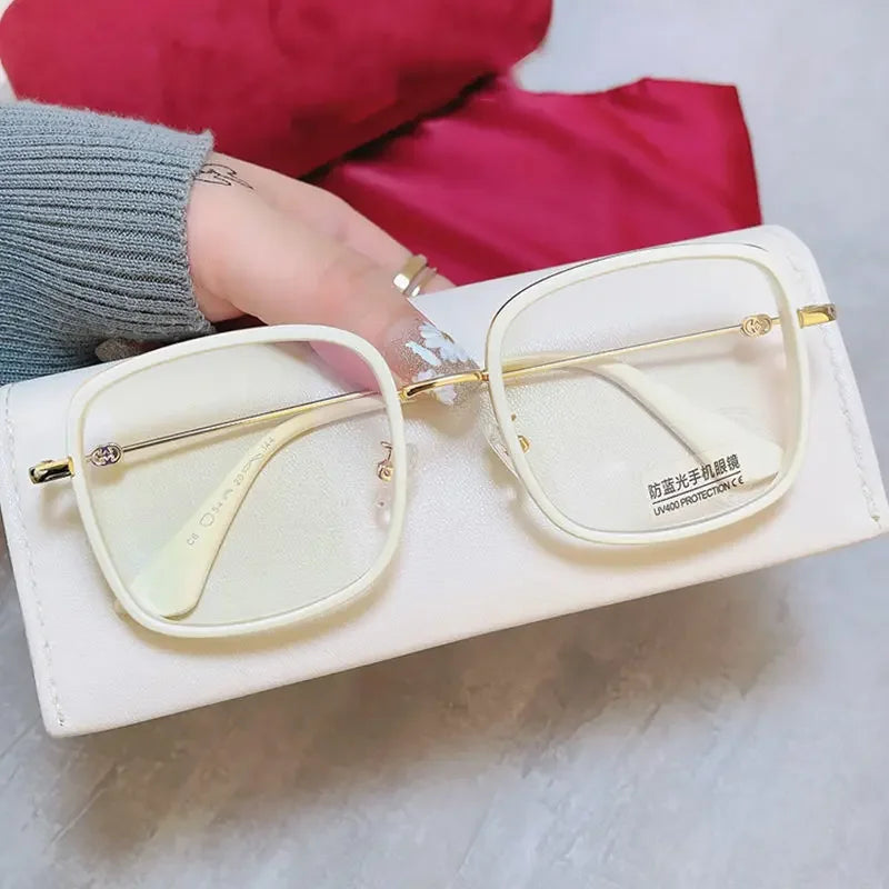 Classic Luxury Anti-blue Myopia Glasses Unisex Fashion Minus Diopter Eyeglasses Men Women Square Frame Large Eyewear 0 To -6.0✨️