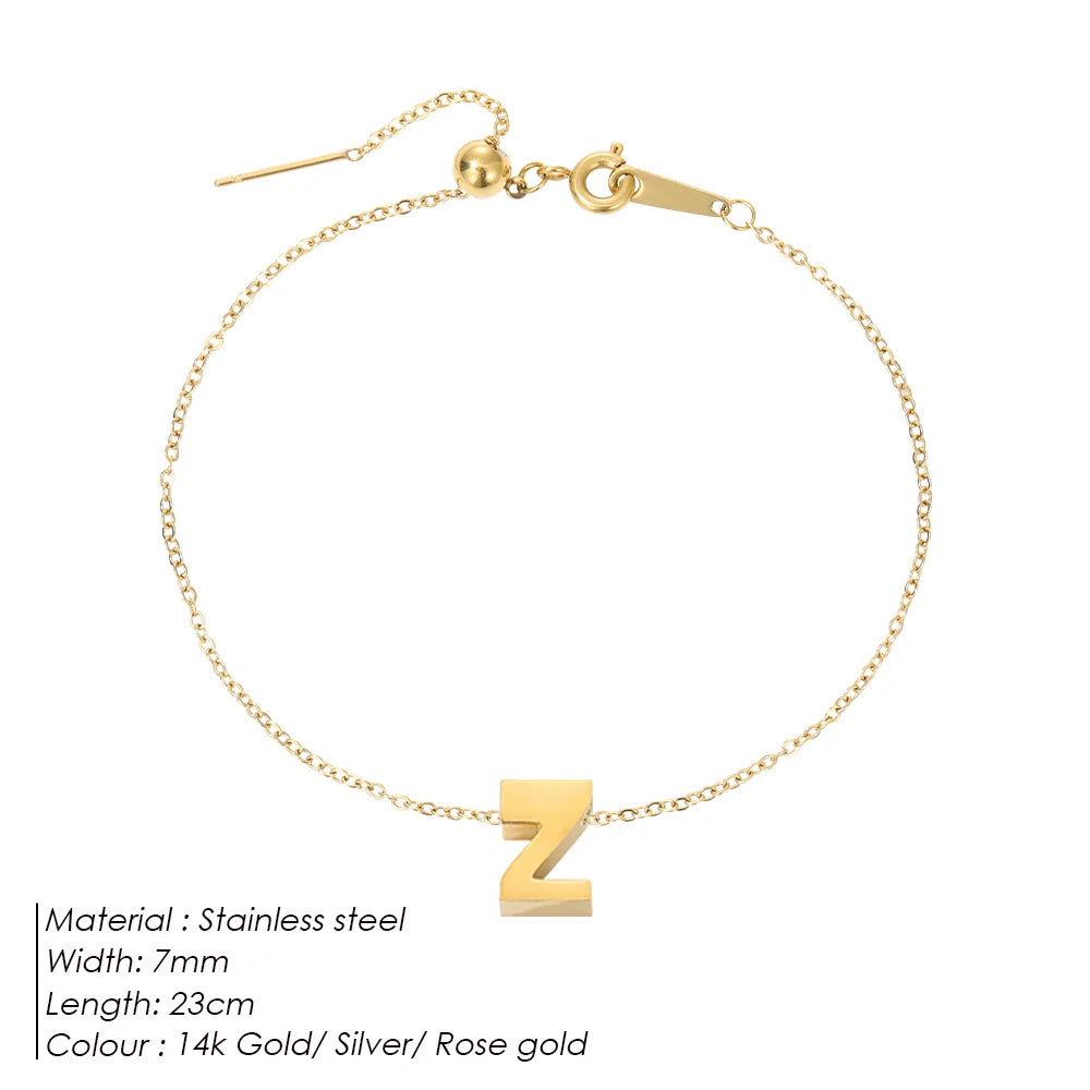 LUREA Initials DIY Anklets Stainless Steel Gold Plated Accessories Fashion Alphabet Anklet Mother's Day Gift 48 Hour Shipping♥️