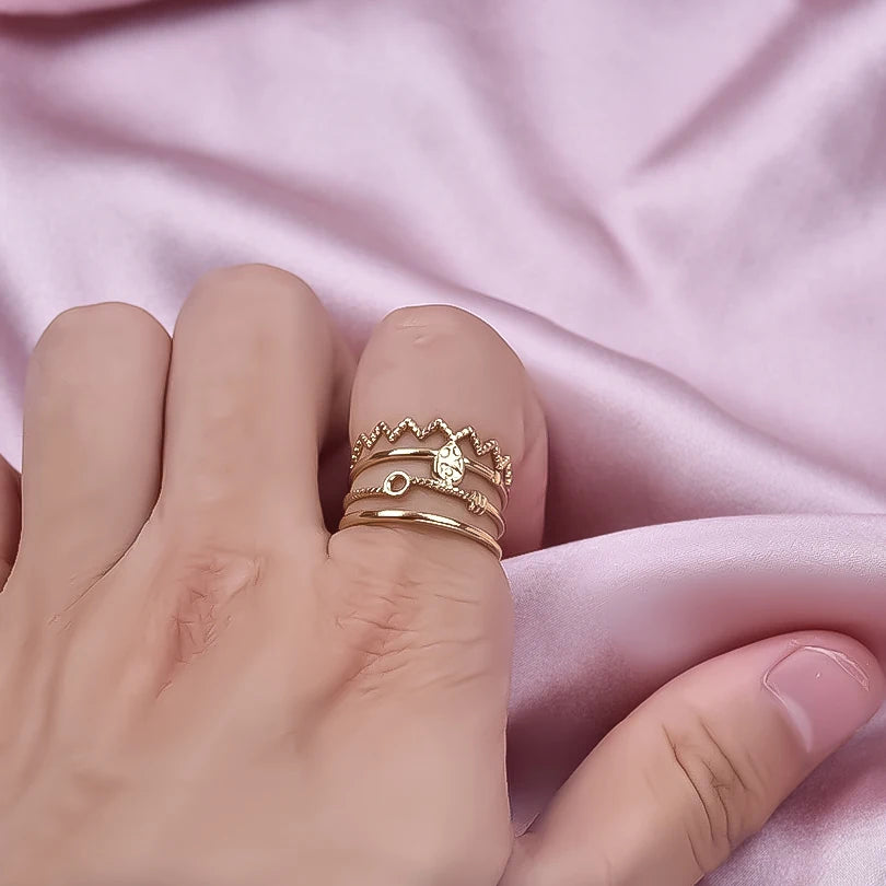 6pcs/lot Stainless Steel DIY Setting Rings Multi-layer Adjustable Open Rings Bases Jewelry Women Girls Anniversary Party Gifts