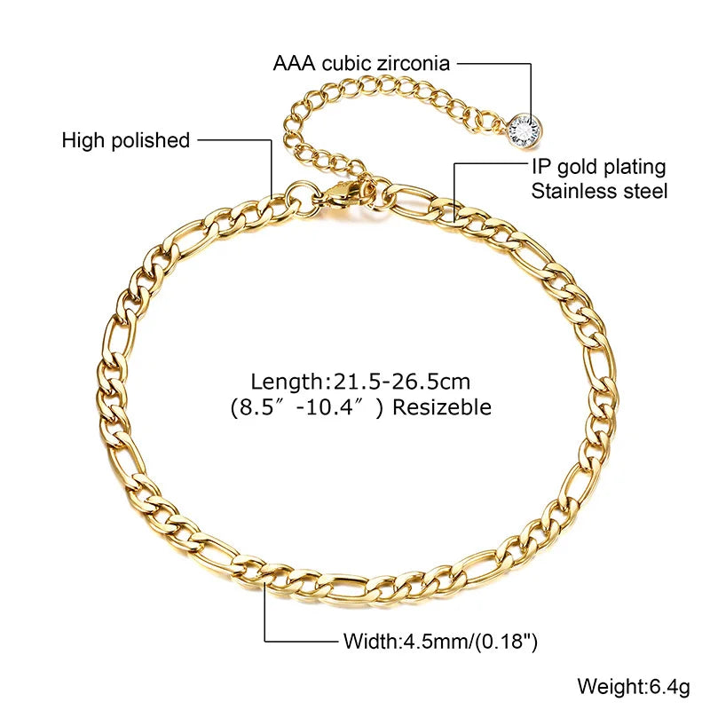 Vnox Charm Anklet For Women Girls,Stainless Steel Heart Round Accessories Gold Color Chain Anklet Bracket,Summer Beach Jewelry🤍