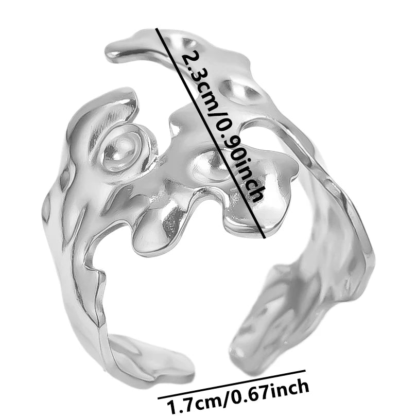 6pcs/lot Stainless Steel DIY Setting Rings Multi-layer Adjustable Open Rings Bases Jewelry Women Girls Anniversary Party Gifts