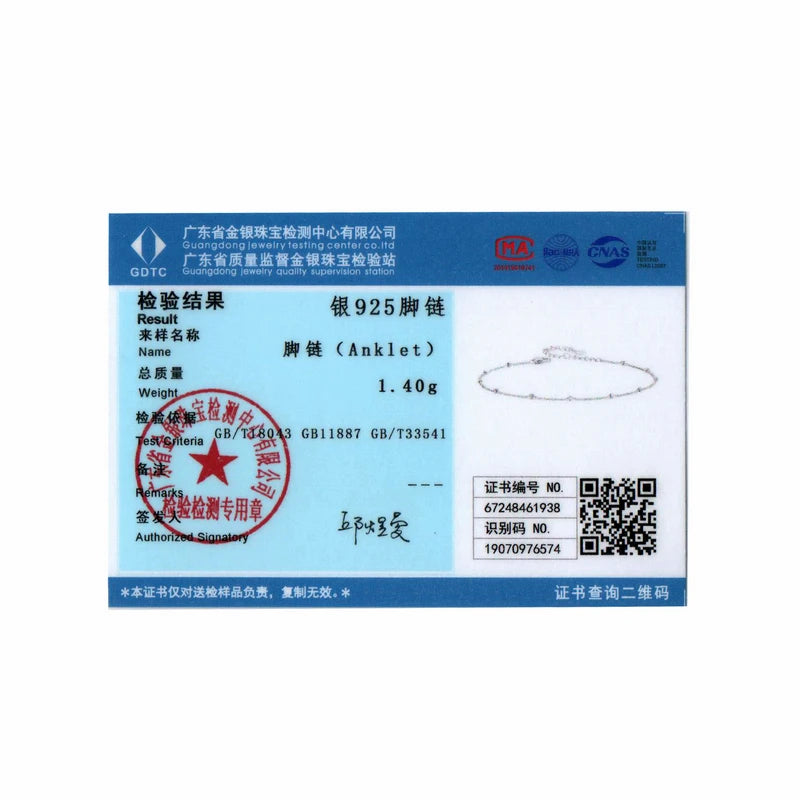 BISAER 925 Sterling Silver Round Beads Anklets,Waterproof Hypoallergenic Infinite Love Chain For Women Fine Jewelry Holiday Gift