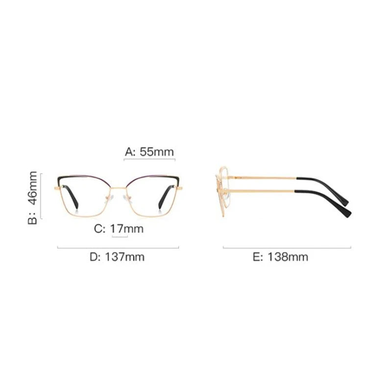 0 -0.5 -0.75 To -6.0 Pink Gold Frame Cat Eye Minus Myopia Glasses Women 1.56 Aspheric Anti Blue Light Prescription Spectacles❤️
