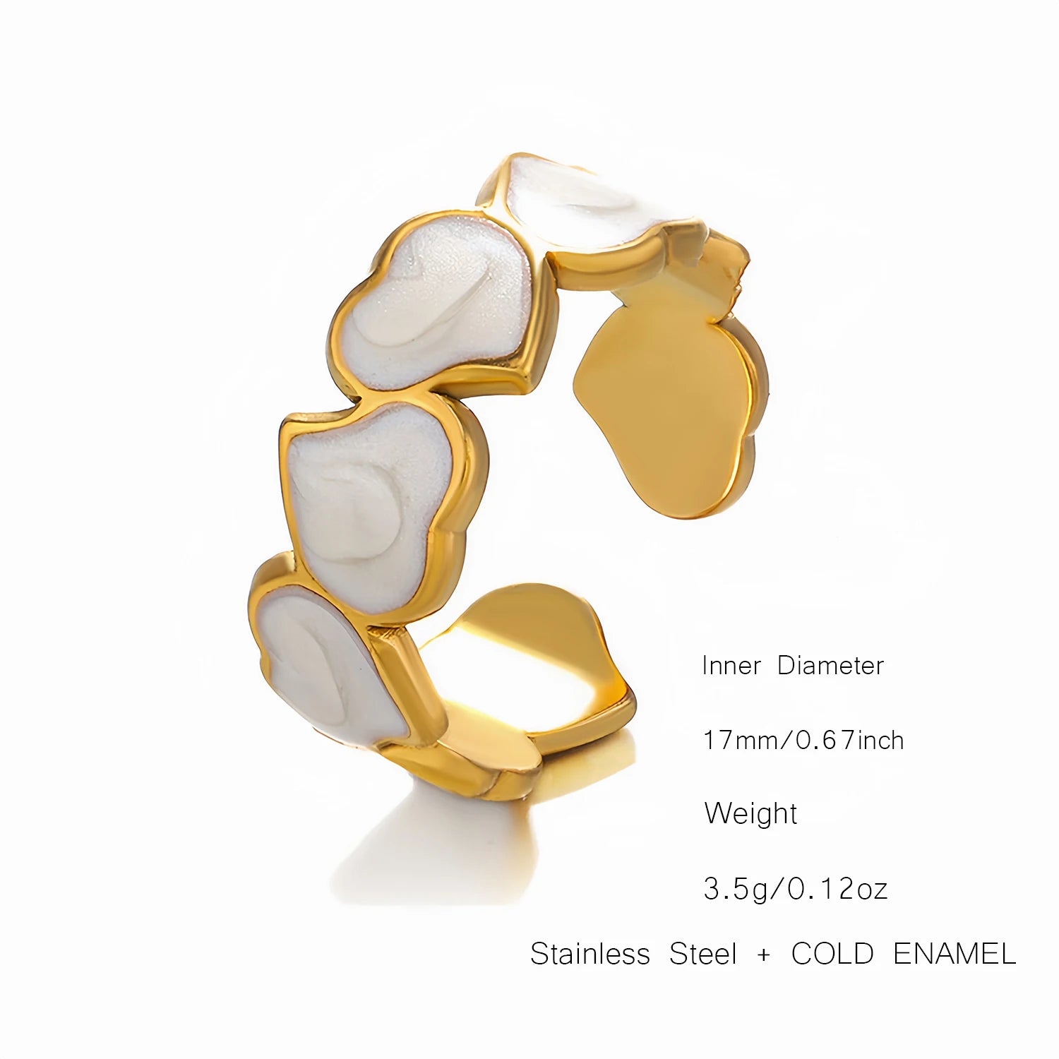 UHBINYCA Simple Black and White Cold Enamel Ring, Stainless Steel Ring with Adjustable Opening|Lurea accessories ♥️