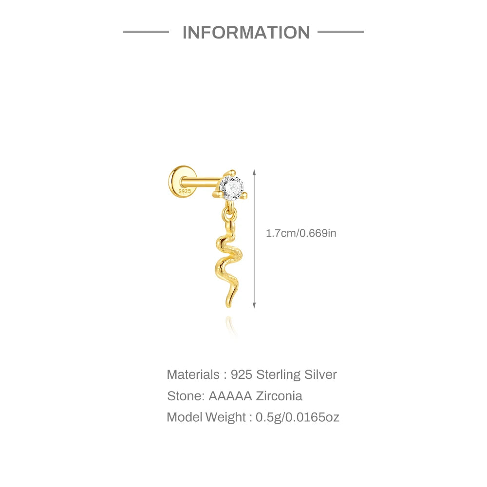 CANNER 1PC 925 Sterling Silver Tassel Chain Eight Pointed Stars Moon Earrings For Women Ins Horse Eye Geometric Zircon Earring♥️