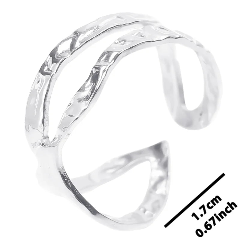 6pcs Stylish High Quality Stainless Steel Rings Love Hollow Geometric Stars Shaped Knuckle Rings Women Jewelry Accessory Gifts| Lurea accessories ✨️ 😍