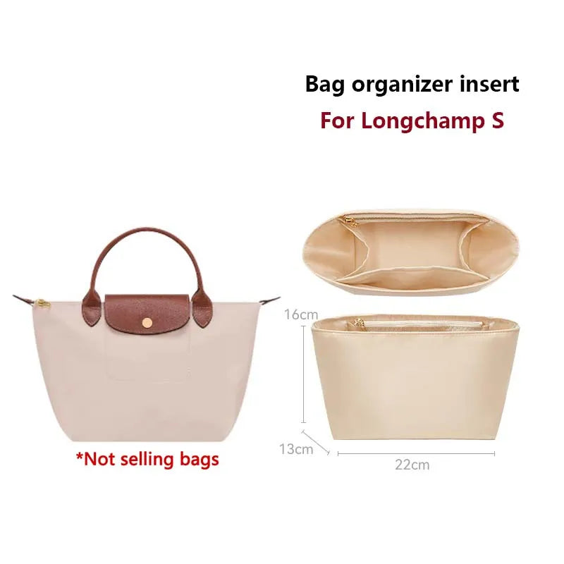 Bag organizer insert for Longchamp nylon material super strong fit bag support handbag liner bags accessories🤍