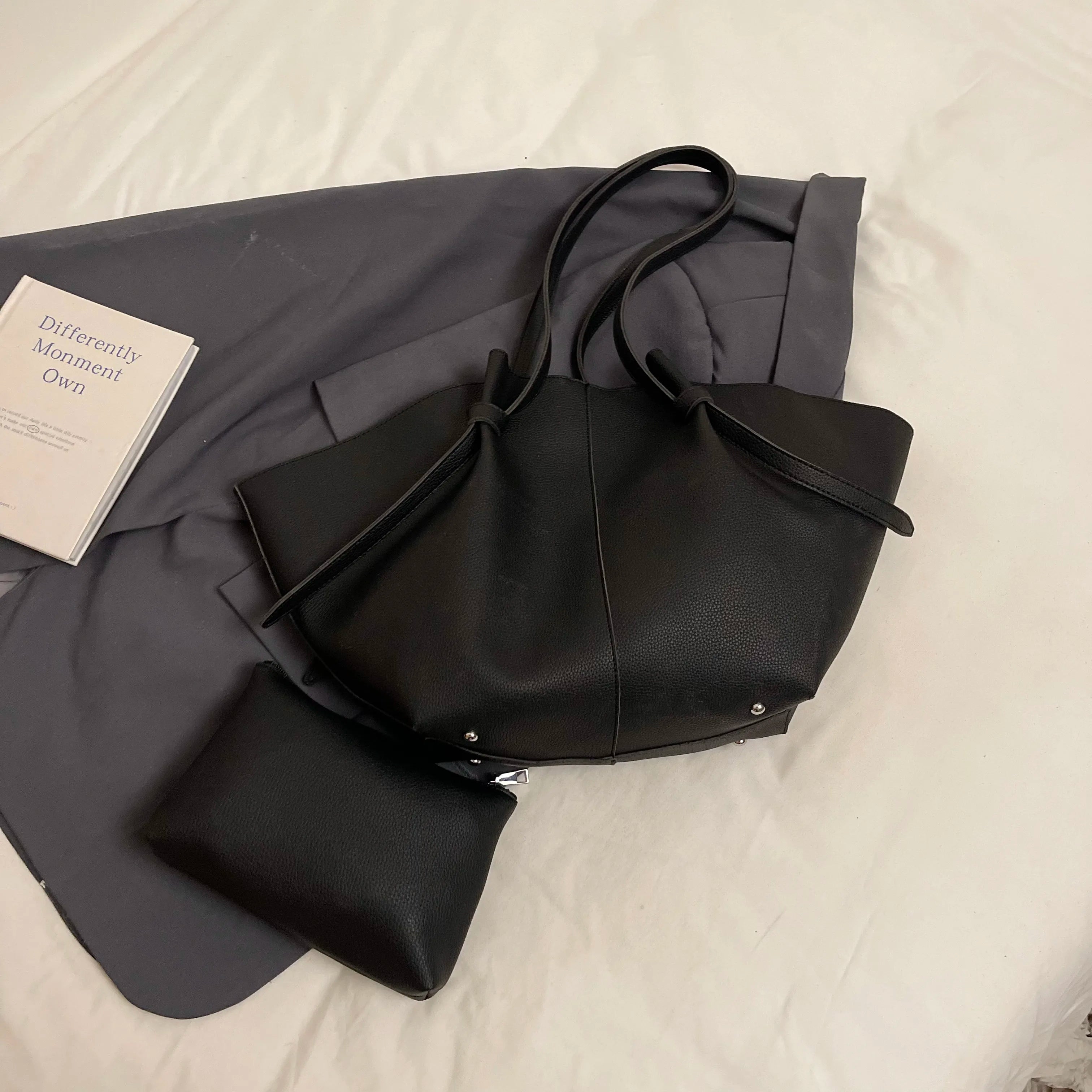 Branded Designer Shoulder Tote Bags For Women Soft PU Leather 2-IN-1 Big Capacity Shopper Tote Set 2025 Luxury Designer Handbags💘