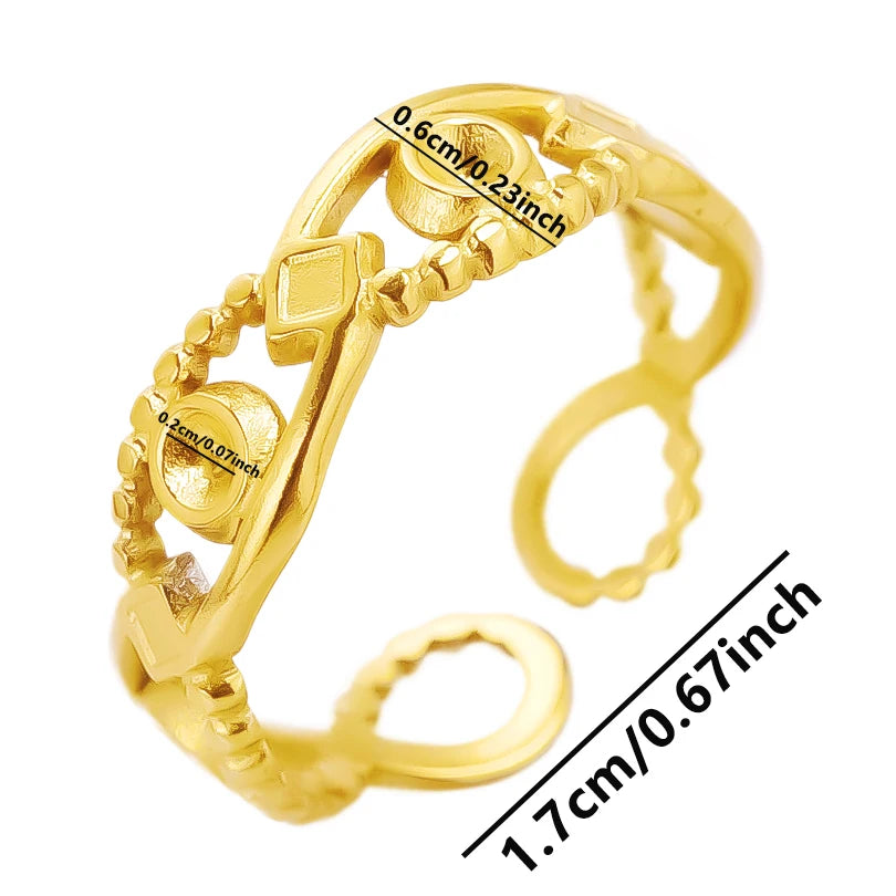 6pcs/lot Stainless Steel DIY Setting Rings Multi-layer Adjustable Open Rings Bases Jewelry Women Girls Anniversary Party Gifts