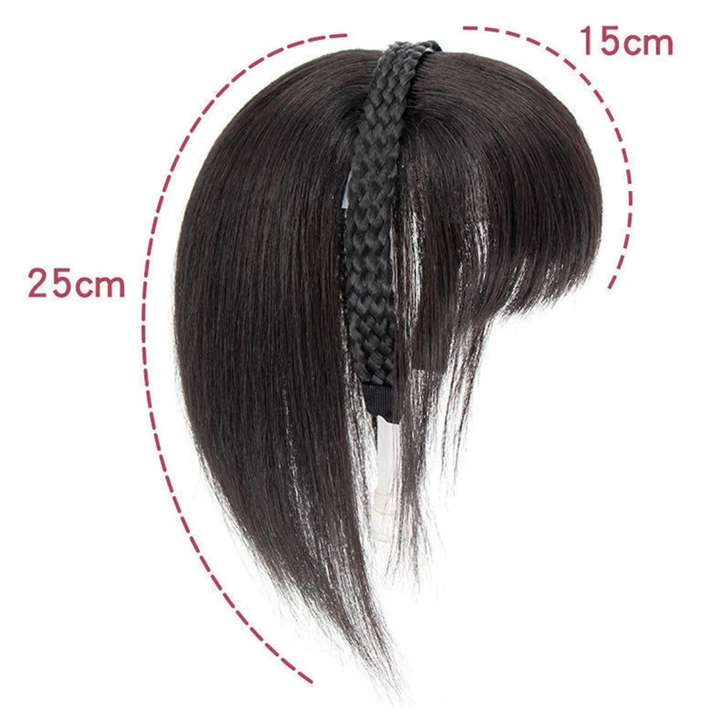 New Fake Hair Headband Wig Bangs Hairband Hair Extension Women Girls Clips In Hair Extension Hair Accessories Hairpiece Clips🌸