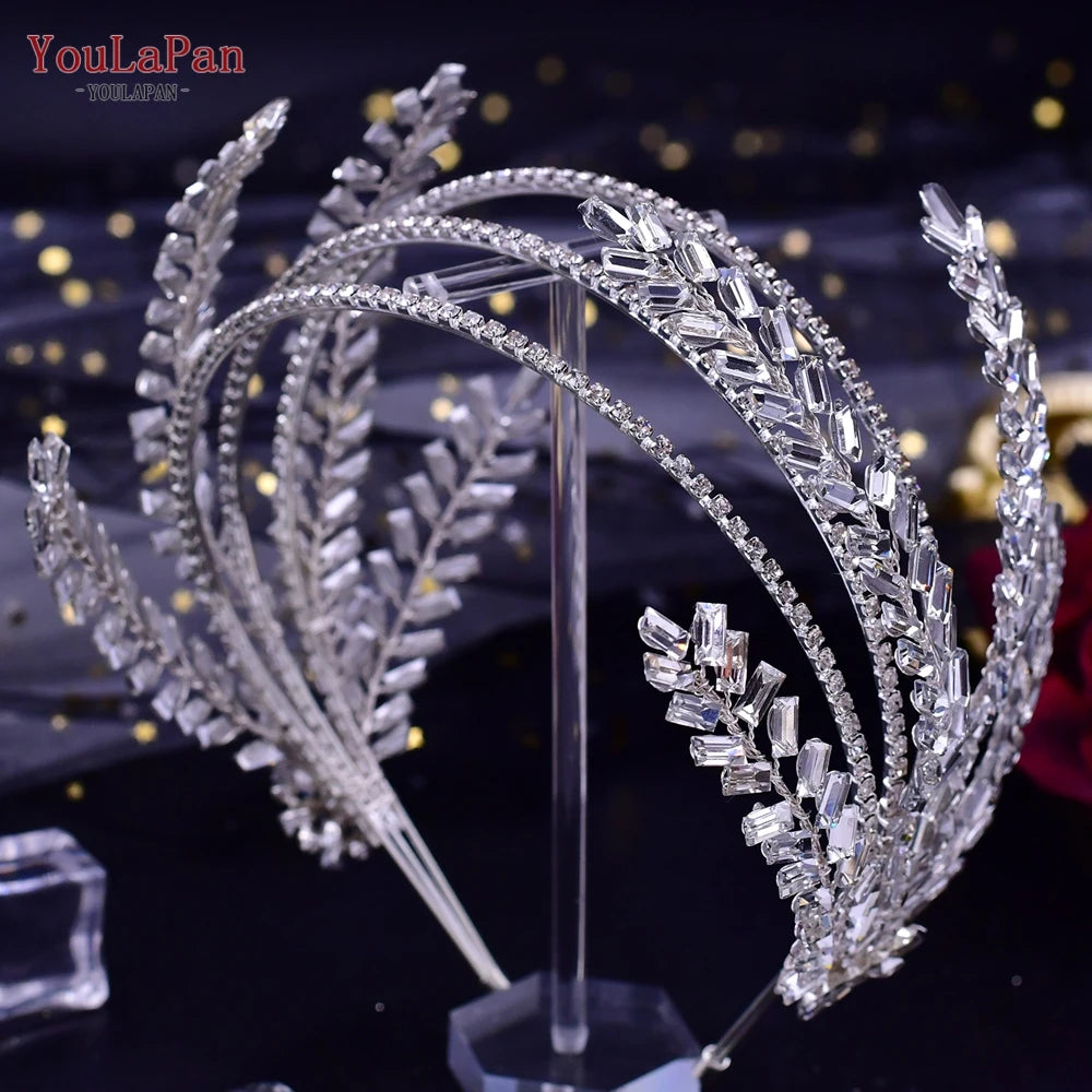 YouLaPan Luxury Rhinestone Bride Headband Woman Headpiece Wedding Hair Accessories Pageant Headdresse Wedding Tiara HP425💜