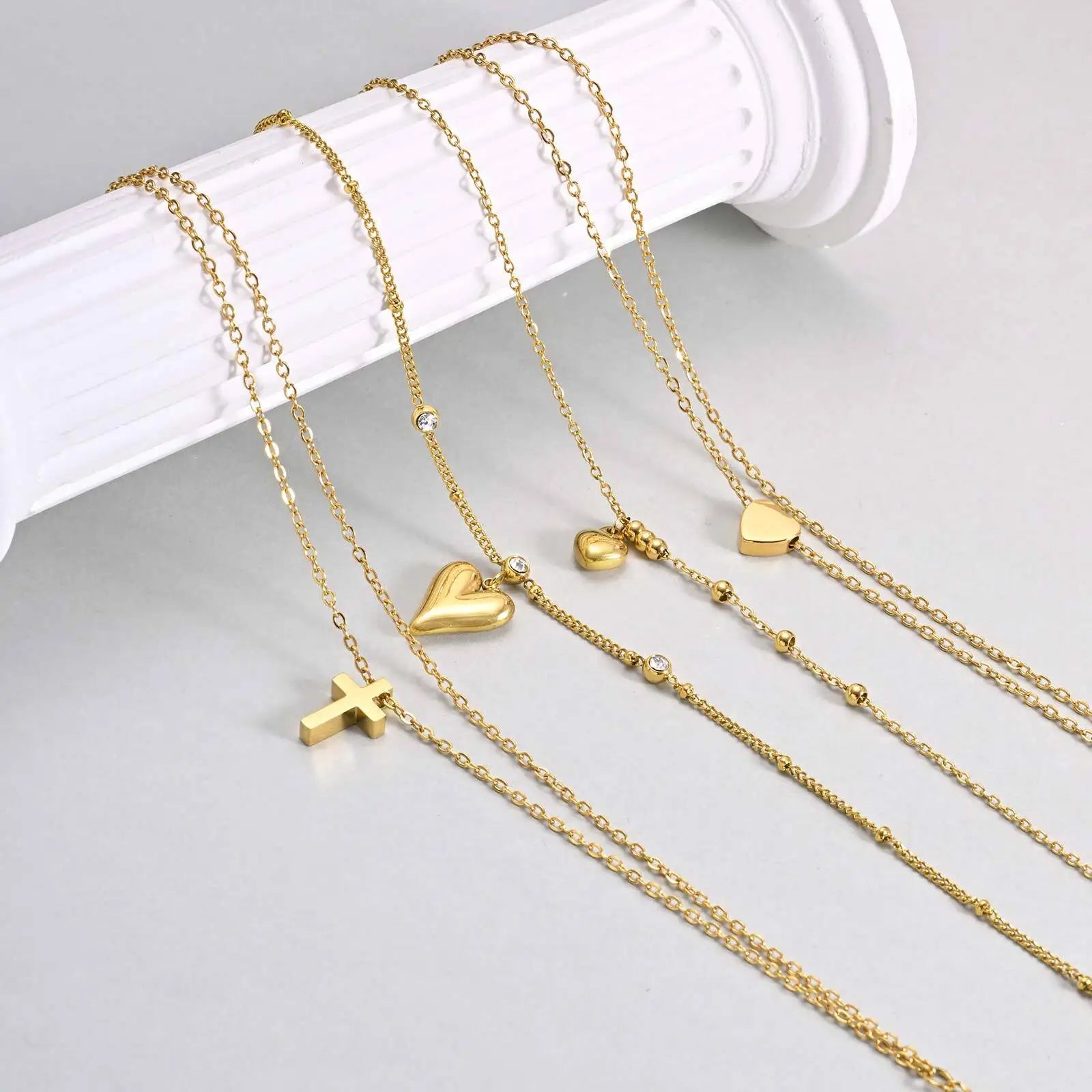 Stainless Steel Anklets Bracelet for Women, Flower Heart Seashell Charms Layered Anklets, Waterproof Gold Plated Anklet❤️