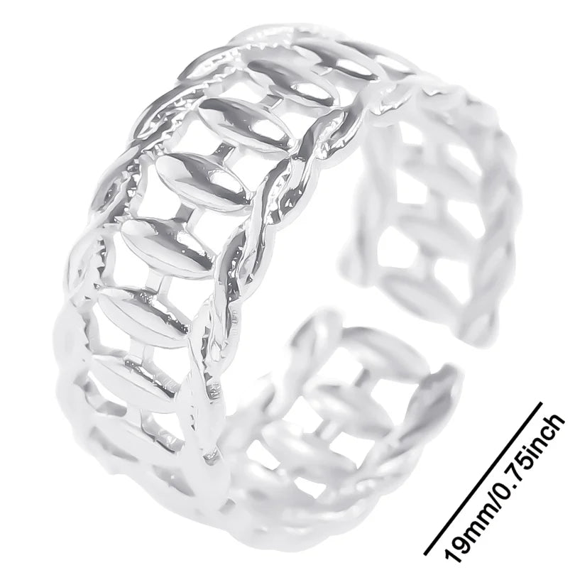 6pcs Stylish High Quality Stainless Steel Rings Love Hollow Geometric Stars Shaped Knuckle Rings Women Jewelry Accessory Gifts| Lurea accessories ✨️ 😍