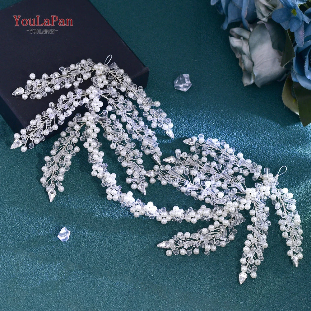 YouLaPan Luxury Rhinestone Bride Headband Woman Headpiece Wedding Hair Accessories Pageant Headdresse Wedding Tiara HP425💜