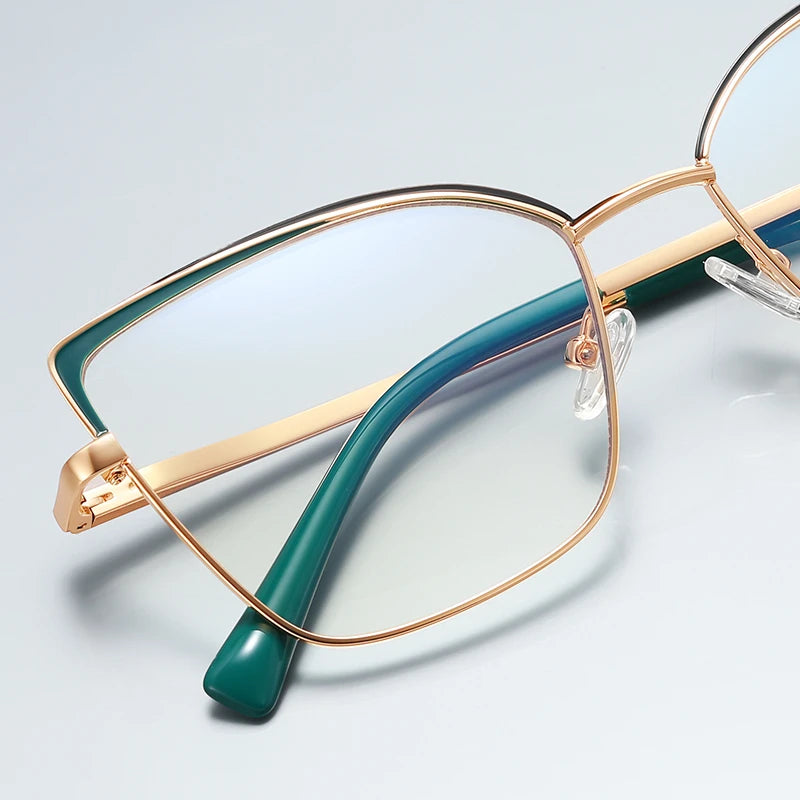 0 -0.5 -0.75 To -6.0 Pink Gold Frame Cat Eye Minus Myopia Glasses Women 1.56 Aspheric Anti Blue Light Prescription Spectacles❤️