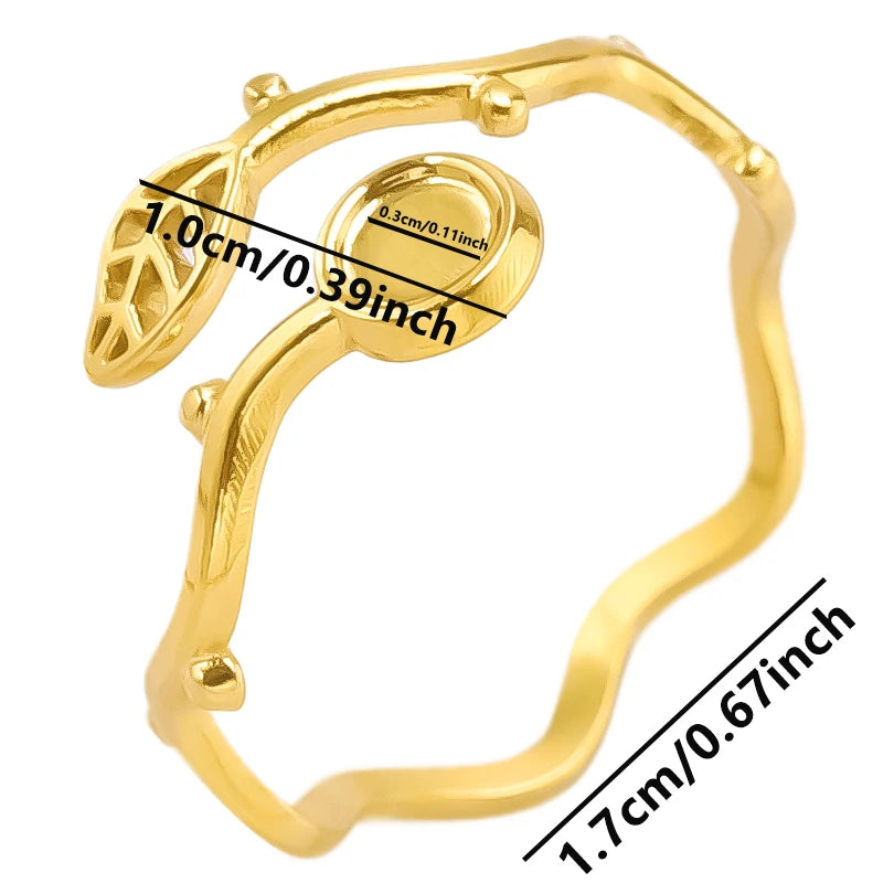 6pcs/lot Stainless Steel DIY Setting Rings Multi-layer Adjustable Open Rings Bases Jewelry Women Girls Anniversary Party Gifts