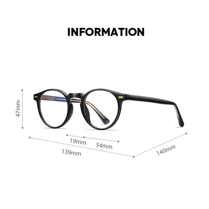 Anti Blue Rays Round Prescription Glasses For The Nearsighted Leopard Frame Student Prescription Spectacles 0 -0.5 -0.75 To -6.0☺️🌸