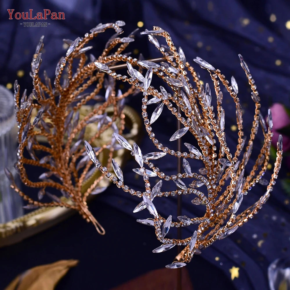 YouLaPan Luxury Rhinestone Bride Headband Woman Headpiece Wedding Hair Accessories Pageant Headdresse Wedding Tiara HP425💜