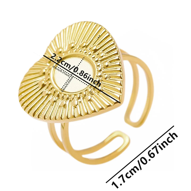 6pcs/lot Stainless Steel DIY Setting Rings Multi-layer Adjustable Open Rings Bases Jewelry Women Girls Anniversary Party Gifts