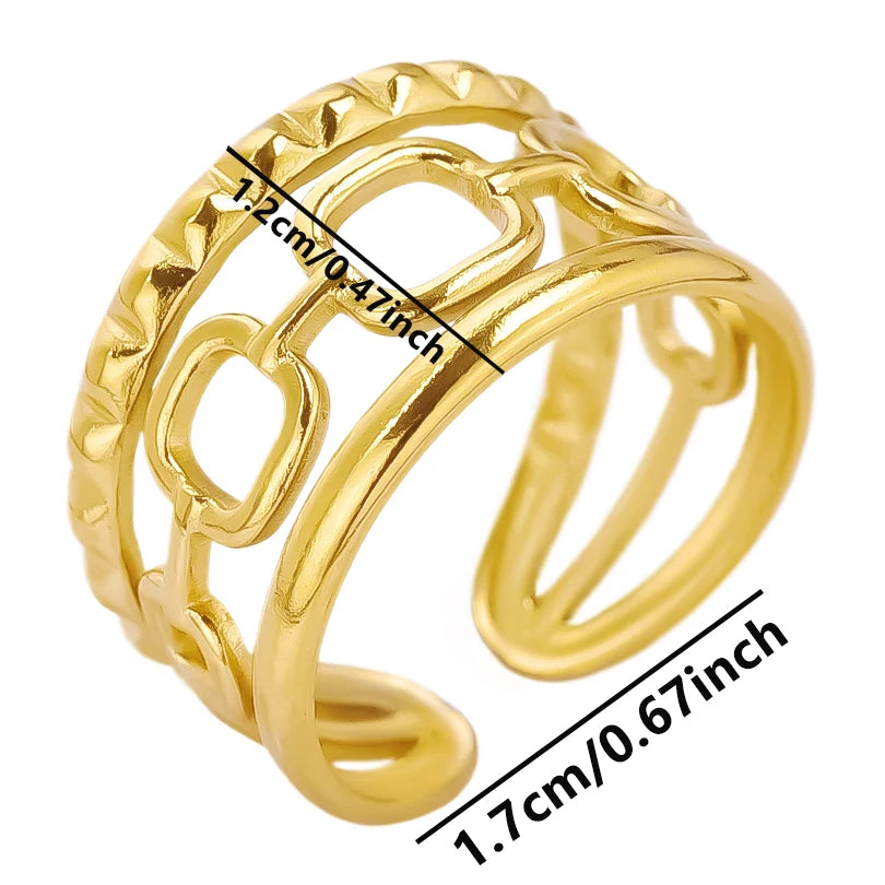 6pcs/lot Stainless Steel DIY Setting Rings Multi-layer Adjustable Open Rings Bases Jewelry Women Girls Anniversary Party Gifts