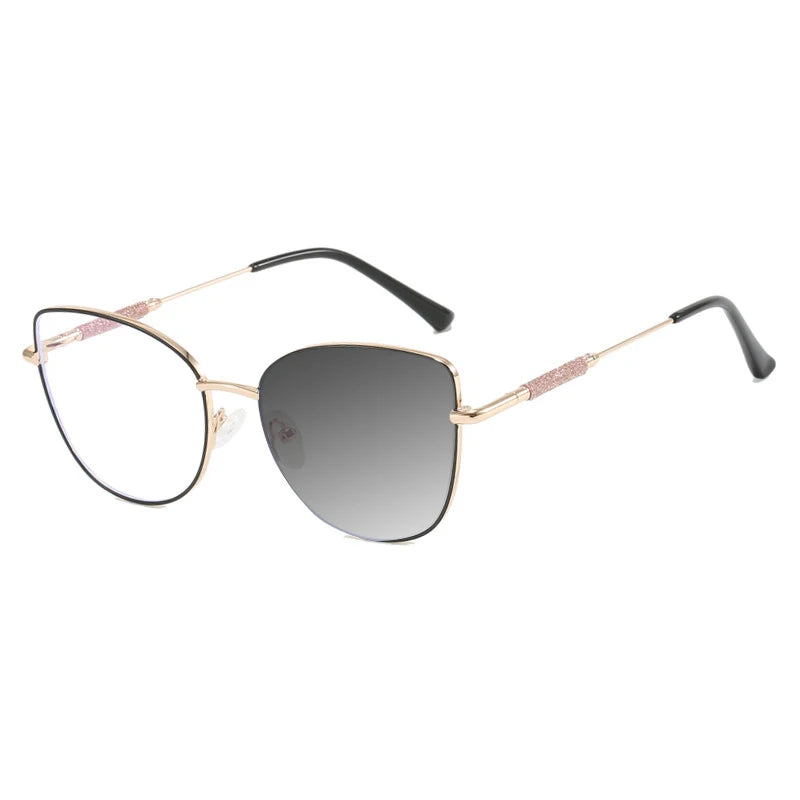 New Fashion Brand Design Cat Eye Photochromism Prescription Reading Glasses Women Anti Blue Light Frame Clear Hyperopia Eyewear♥️