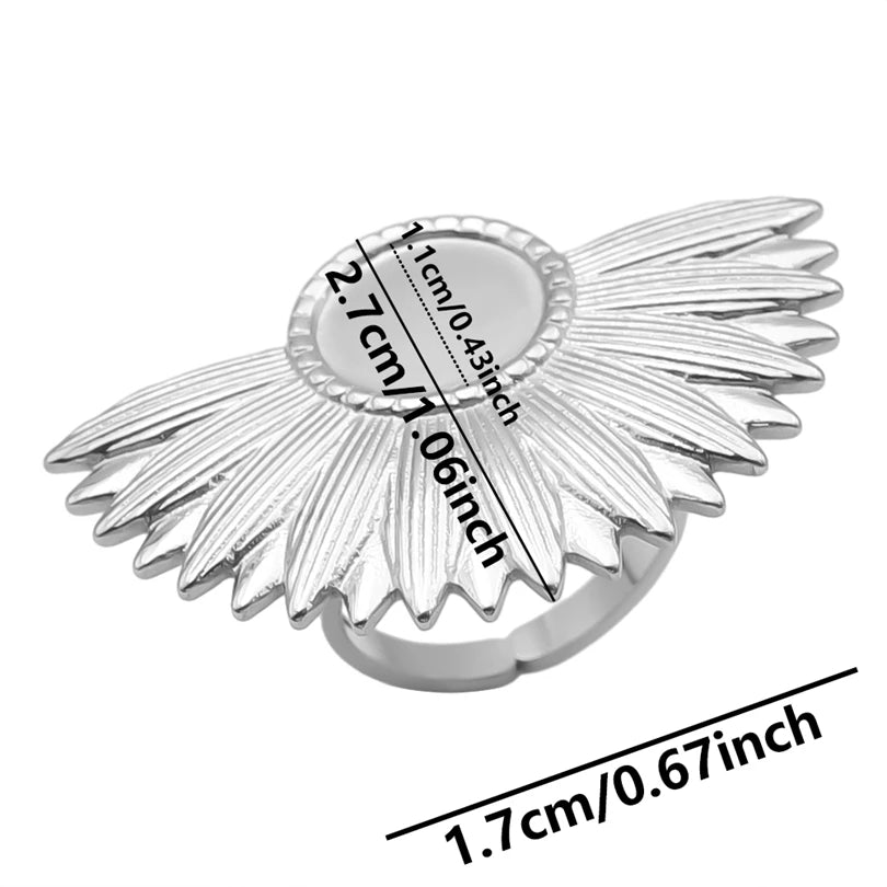 7pcs  Blank Base High Quality Stainless Steel Silver Color Ring Oval Peach Heart Quadrilateral Opening Adjustable Rings Femmes💕| Lurea accessories