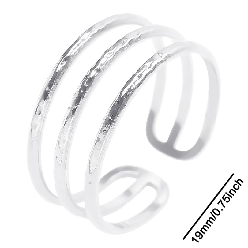 6pcs Stylish High Quality Stainless Steel Rings Love Hollow Geometric Stars Shaped Knuckle Rings Women Jewelry Accessory Gifts| Lurea accessories ✨️ 😍