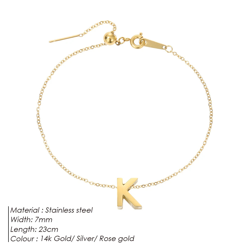 LUREA Initials DIY Anklets Stainless Steel Gold Plated Accessories Fashion Alphabet Anklet Mother's Day Gift 48 Hour Shipping♥️