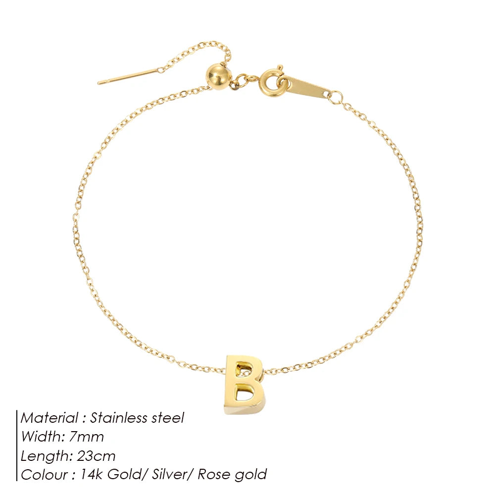LUREA Initials DIY Anklets Stainless Steel Gold Plated Accessories Fashion Alphabet Anklet Mother's Day Gift 48 Hour Shipping♥️