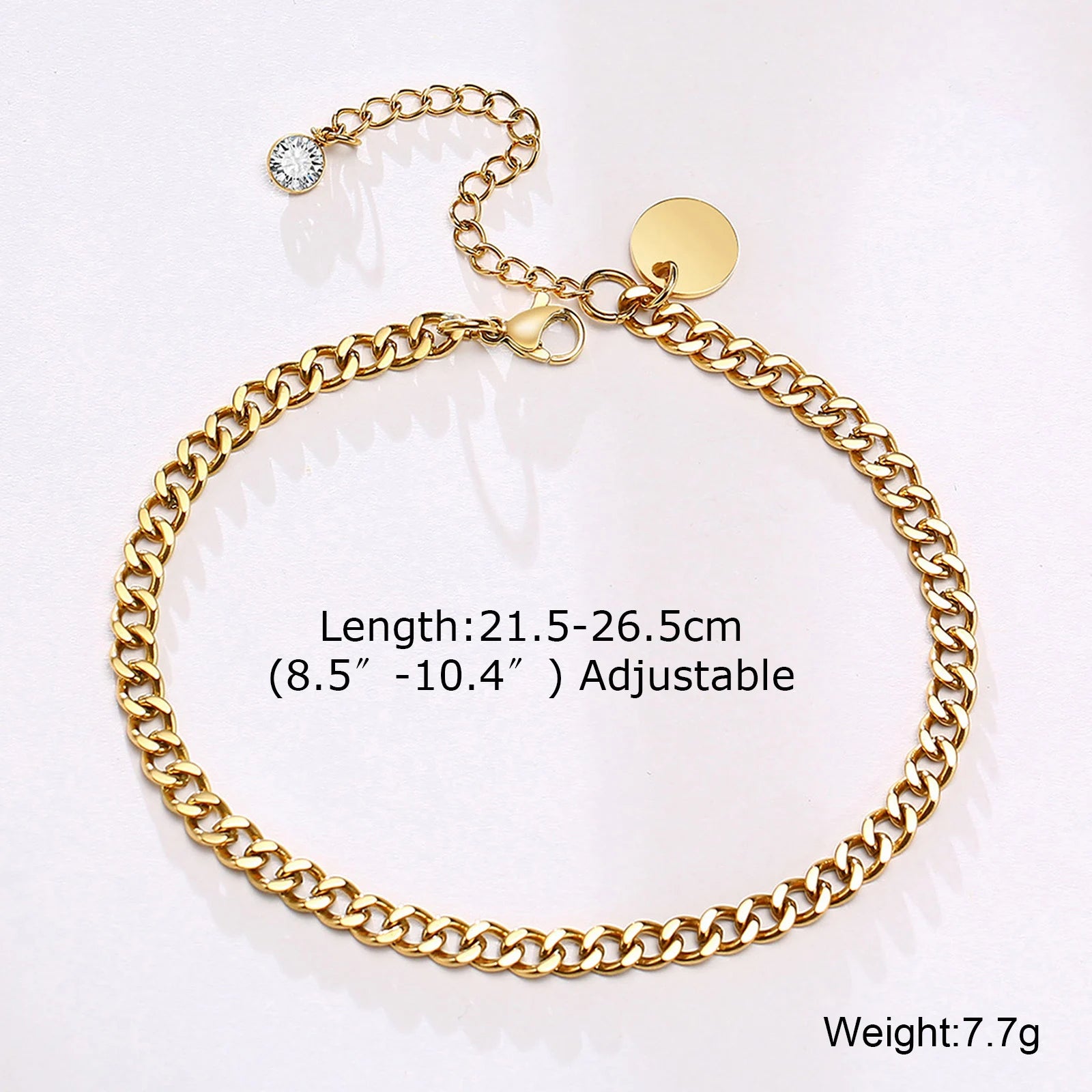 Vnox Charm Anklet For Women Girls,Stainless Steel Heart Round Accessories Gold Color Chain Anklet Bracket,Summer Beach Jewelry🤍