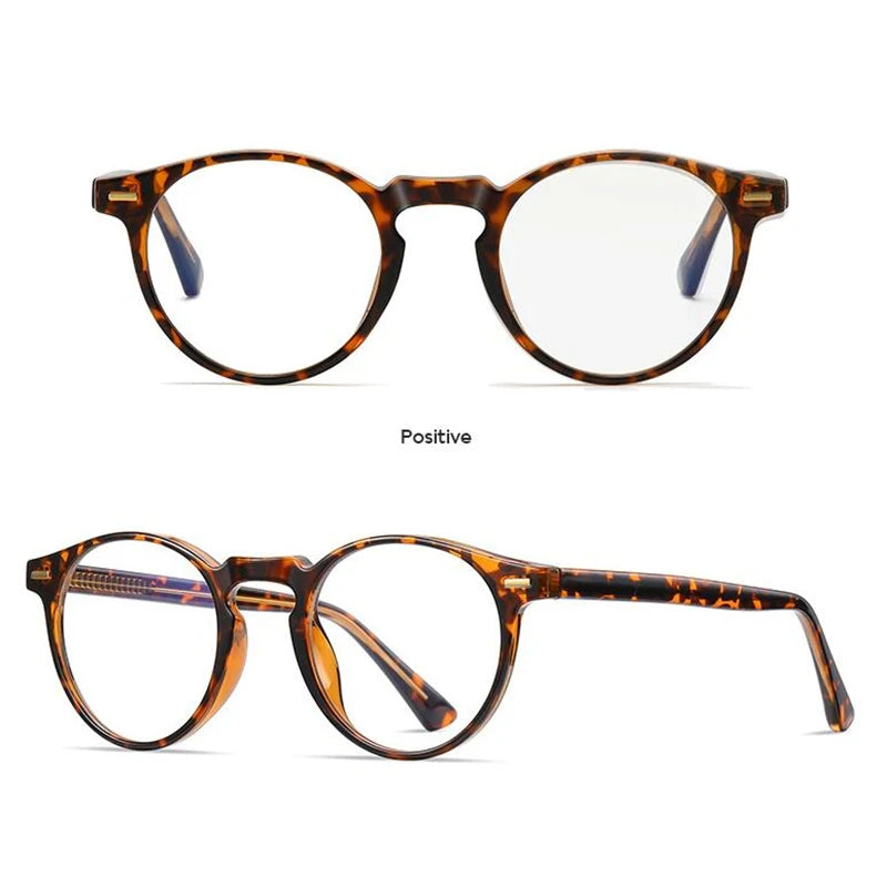 Anti Blue Rays Round Prescription Glasses For The Nearsighted Leopard Frame Student Prescription Spectacles 0 -0.5 -0.75 To -6.0☺️🌸