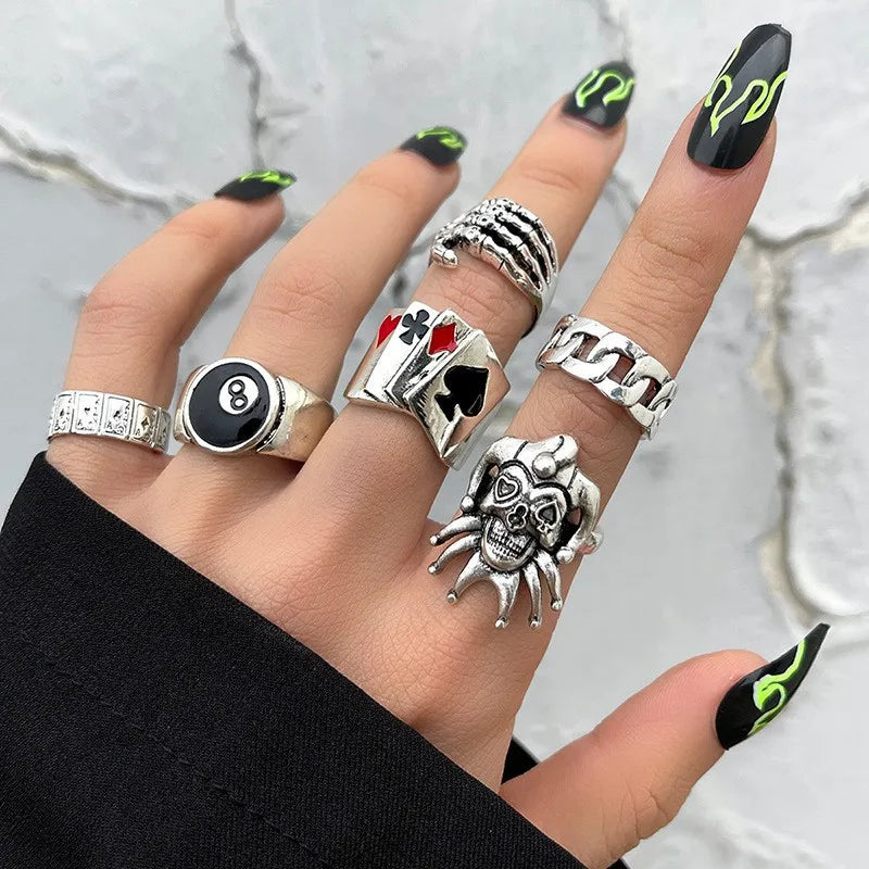 Hollow Geometric Rings Jewellery 🕷⛓️