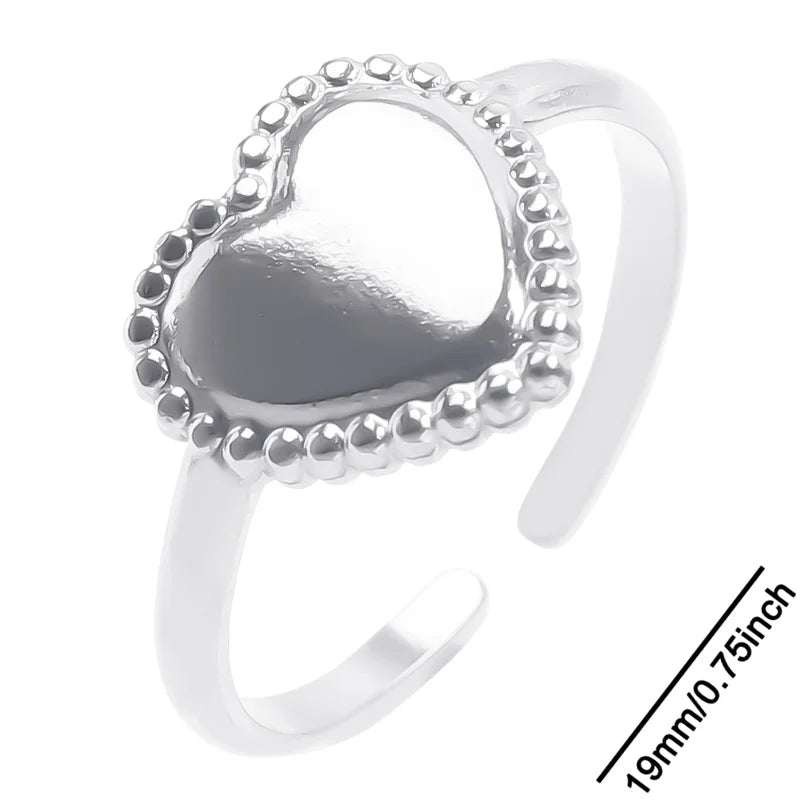 6pcs Stylish High Quality Stainless Steel Rings Love Hollow Geometric Stars Shaped Knuckle Rings Women Jewelry Accessory Gifts| Lurea accessories ✨️ 😍