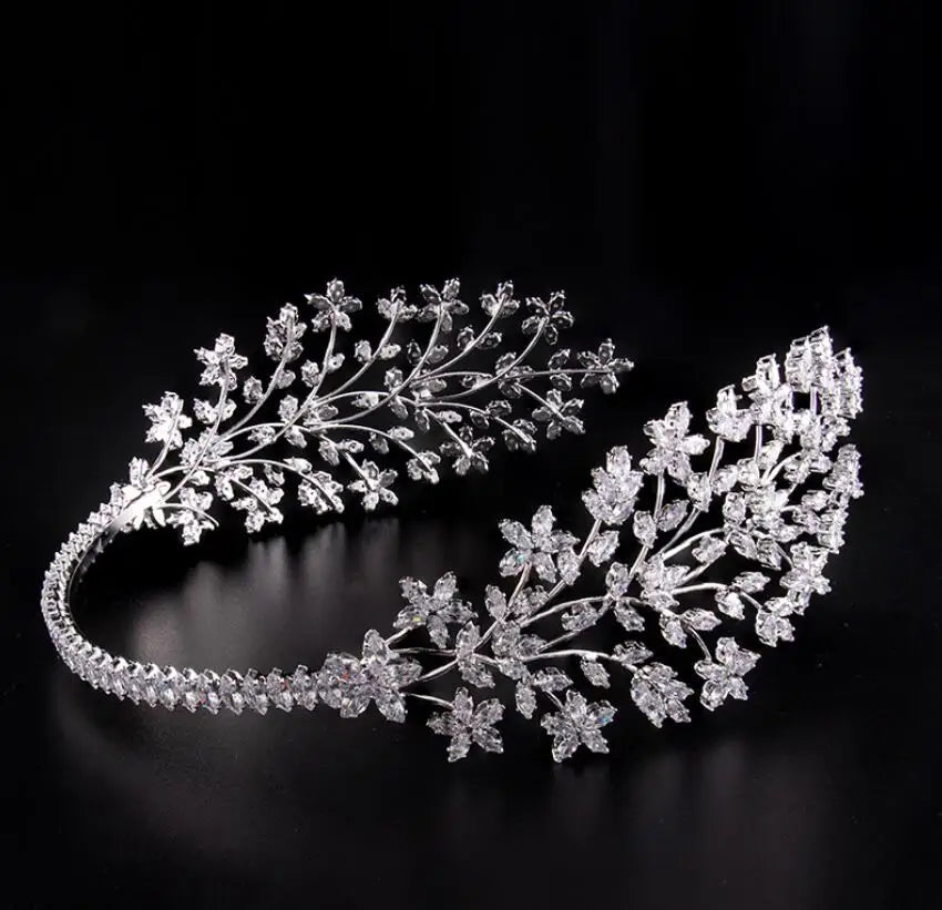 Cubic Zirconia Bridal Headpiece Wedding Hair Jewelry Accessories Luxury Bride Tiaras Headdress Prom Party Hairbands Headdress