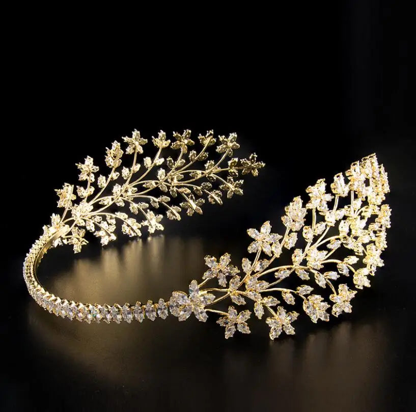 Cubic Zirconia Bridal Headpiece Wedding Hair Jewelry Accessories Luxury Bride Tiaras Headdress Prom Party Hairbands Headdress