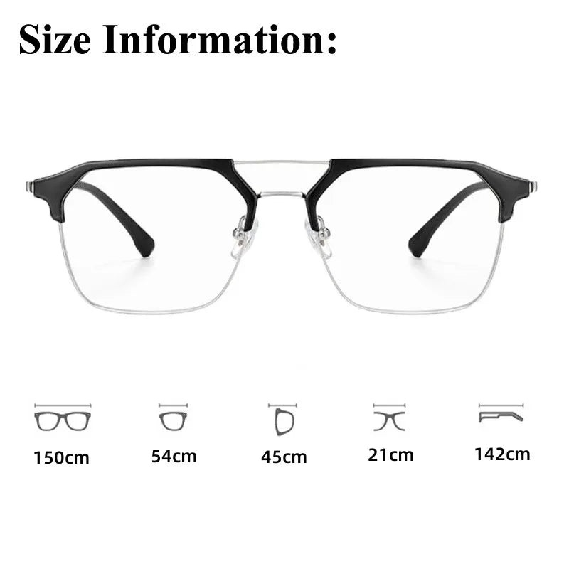 Luxury Brand Double Beam Frame Anti-blue Light Transparent Computer Glasses Women Men Sunglasses UV400 Flat Mirror Eyeglasses♥️