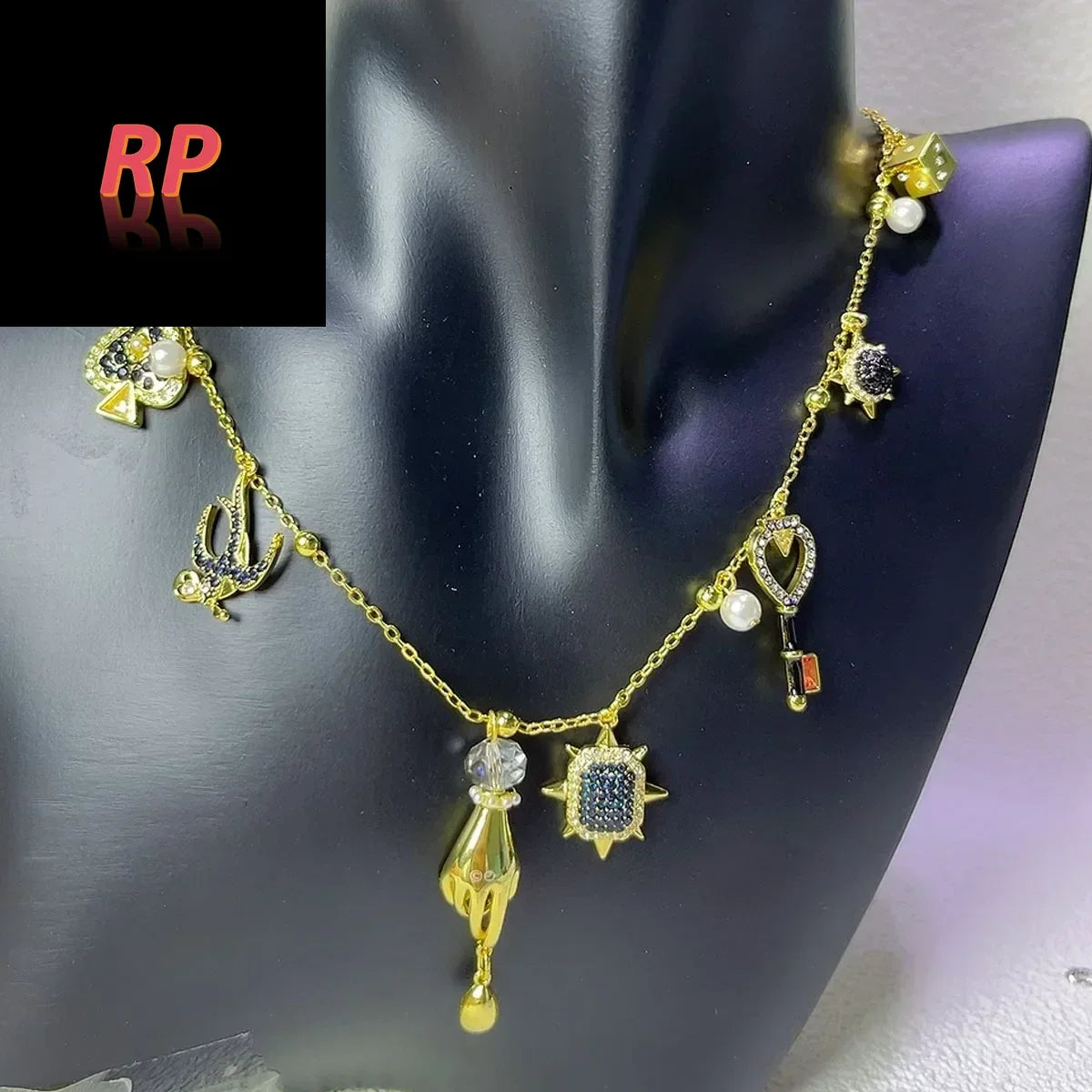 RP Sunflower Ladies' Austrian Crystal Jewelry Sets Exquisite TAROT MAGIC Necklace Earrings Bracelet Ring Party for Women💖