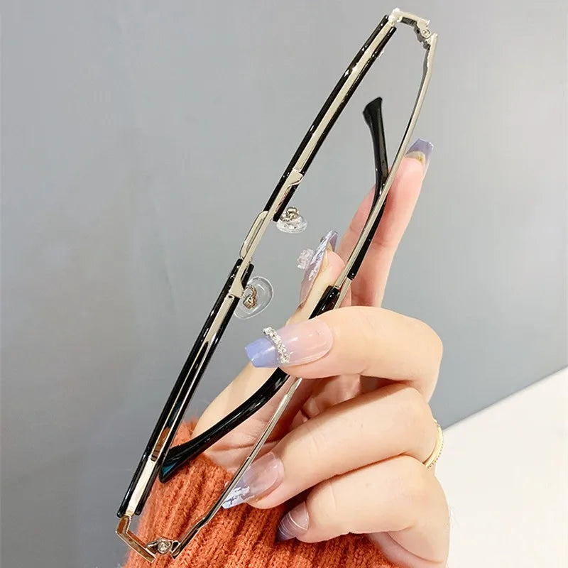 Luxury Brand Double Beam Frame Anti-blue Light Transparent Computer Glasses Women Men Sunglasses UV400 Flat Mirror Eyeglasses♥️