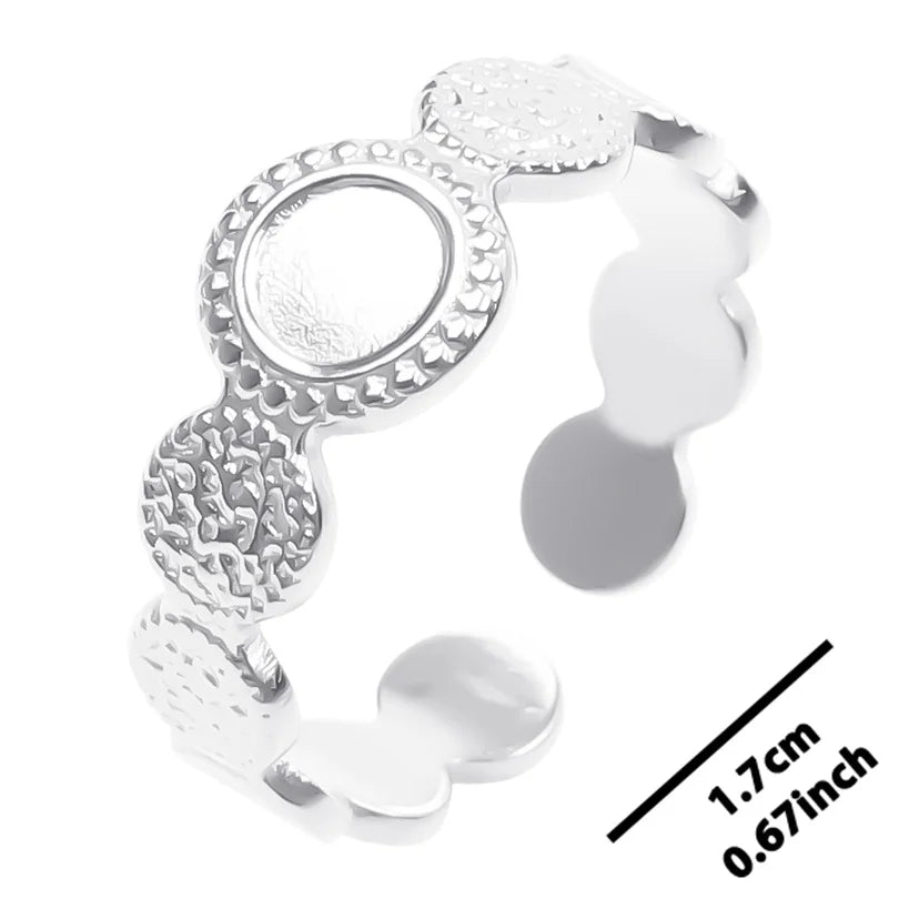 6pcs Stylish High Quality Stainless Steel Rings Love Hollow Geometric Stars Shaped Knuckle Rings Women Jewelry Accessory Gifts| Lurea accessories ✨️ 😍