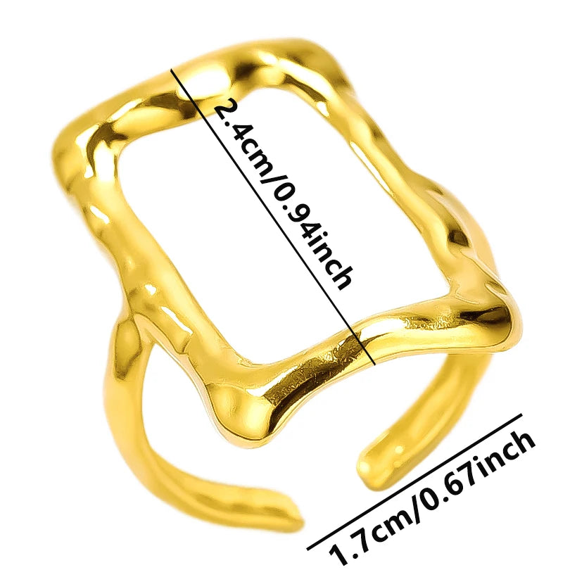 6pcs/lot Stainless Steel DIY Setting Rings Multi-layer Adjustable Open Rings Bases Jewelry Women Girls Anniversary Party Gifts